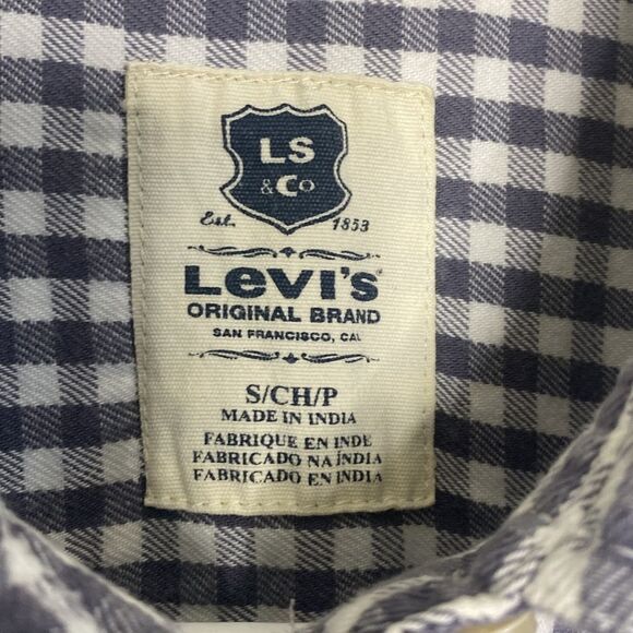 LEVI’S Women’s Western Pearl Snaps Checkered Shirt Dress Size S - Picture 2 of 12